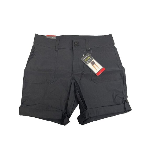 Eddie Bauer Ladies' Cargo Shorts Black Size 8 Pocket With Zipper Lightweight - Picture 6 of 14